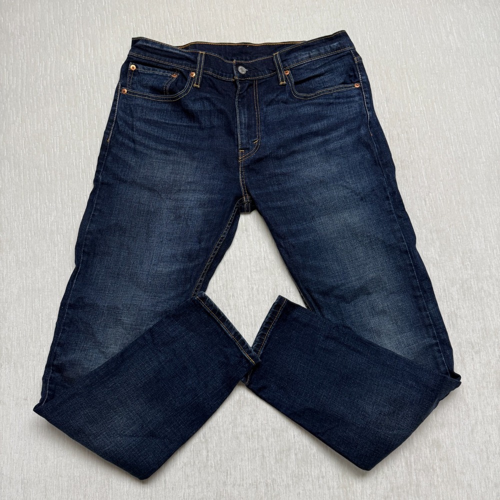 Levi's 512 Slim Taper Jeans Mens 33x32 Blue Denim Cotton Stretch Dark Wash